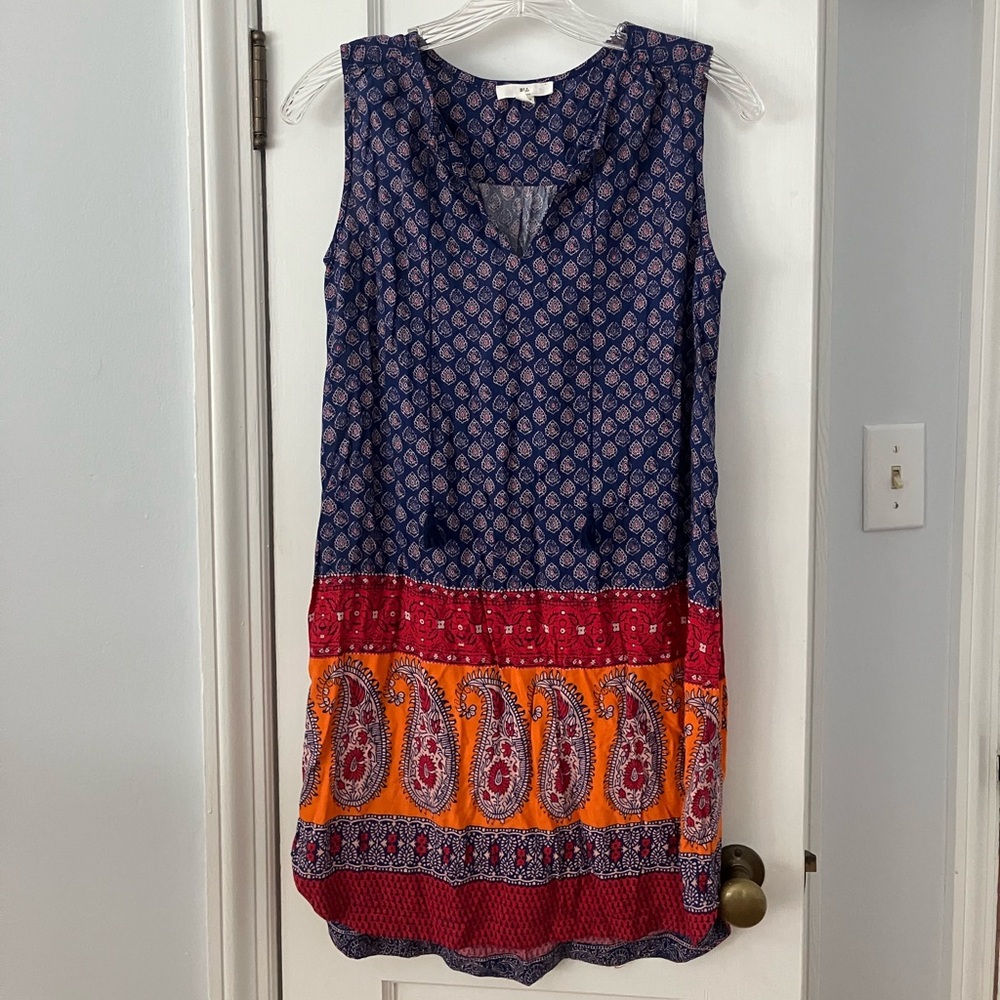 Paisley Dress, Autumn Dress XS, Fall Colors